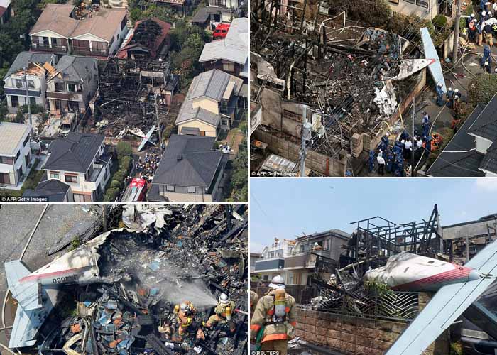 Tiga Tewas setelah Pesawat Kecil Jatuh di Pemukiman di Tokyo, Ini Foto-fotonya...